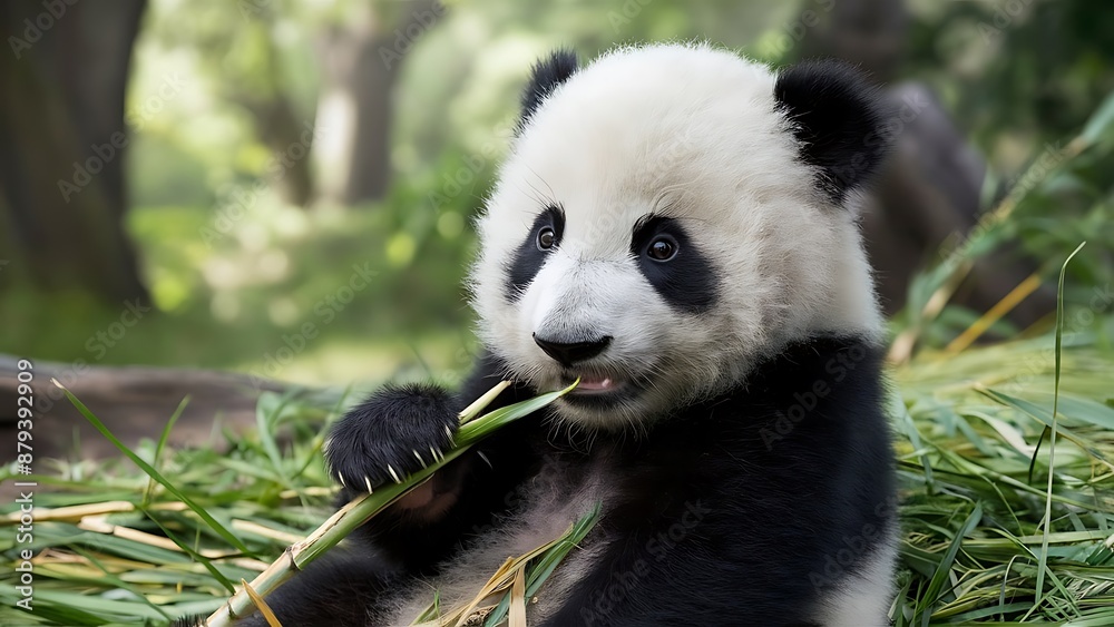 Obraz premium Giant panda cub wallpaper