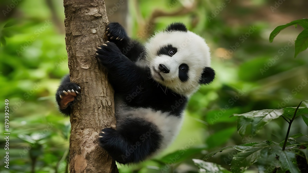Fototapeta premium Giant panda cub wallpaper
