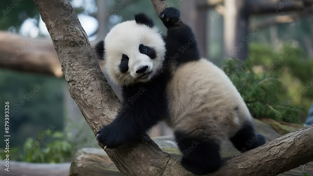 Obraz premium Giant panda cub wallpaper