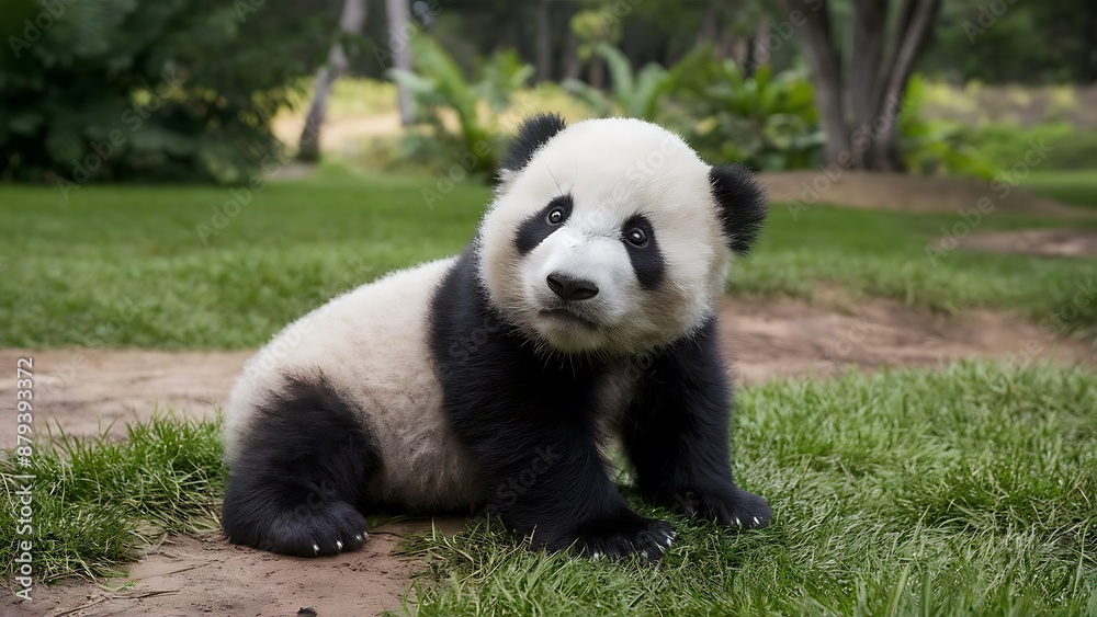 Fototapeta premium Giant panda cub wallpaper