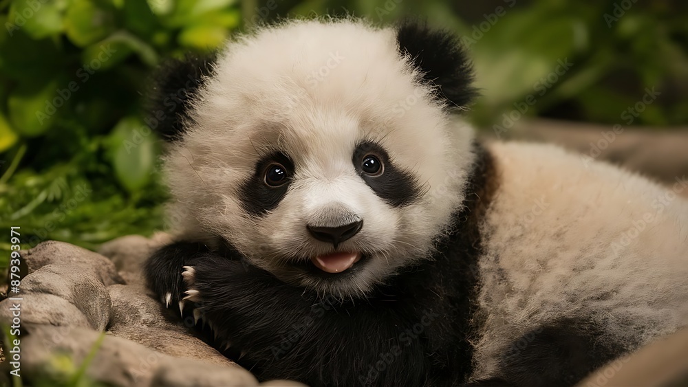 Fototapeta premium Giant panda cub wallpaper