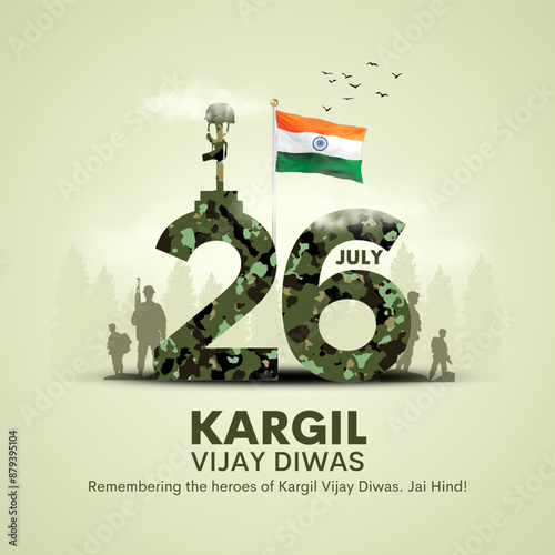 26th July Happy kargil vijay diwas. Creative vector illustration design.