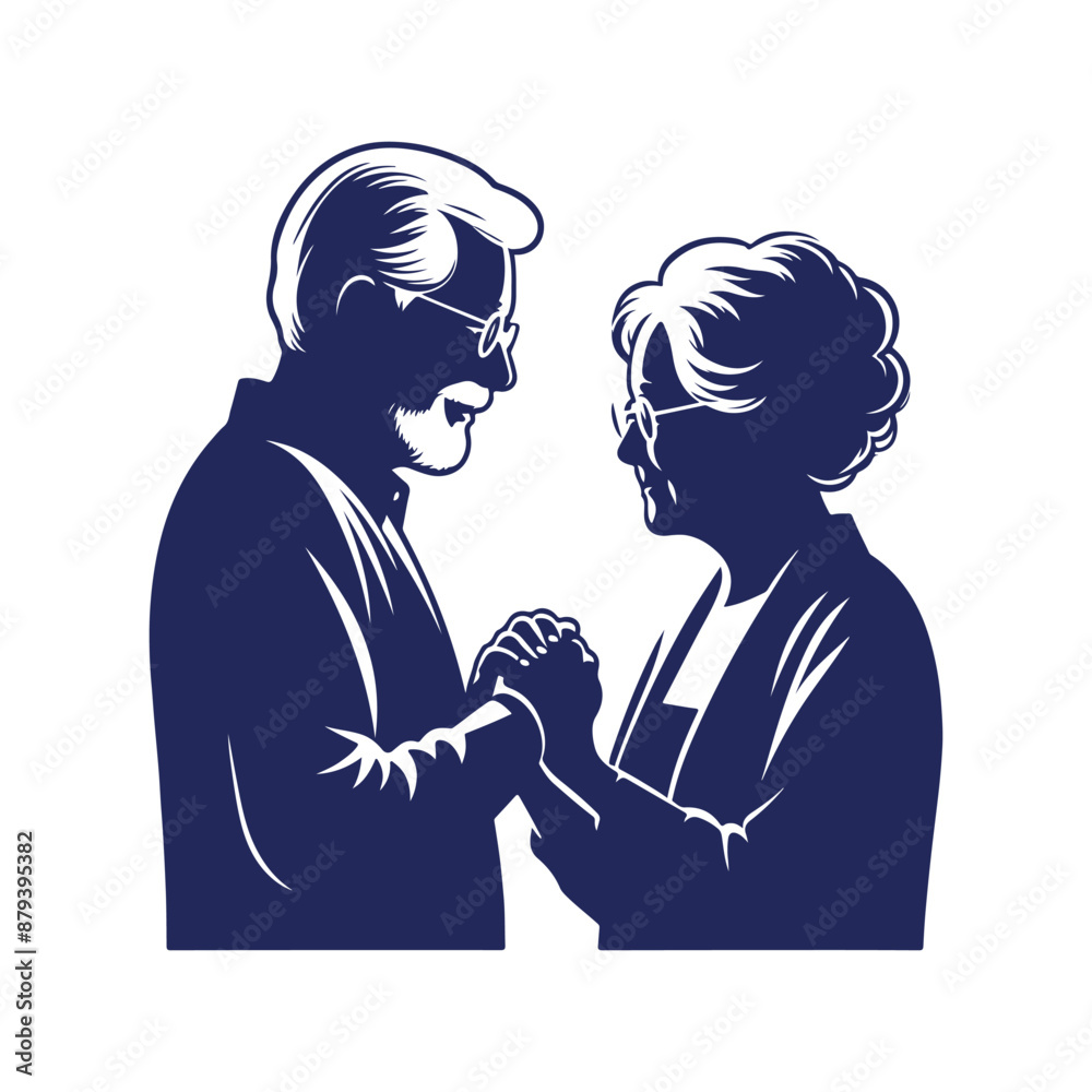 Grandparent silhouette Clip art vector illustration Grandparent silhouette Clip art vector illustration