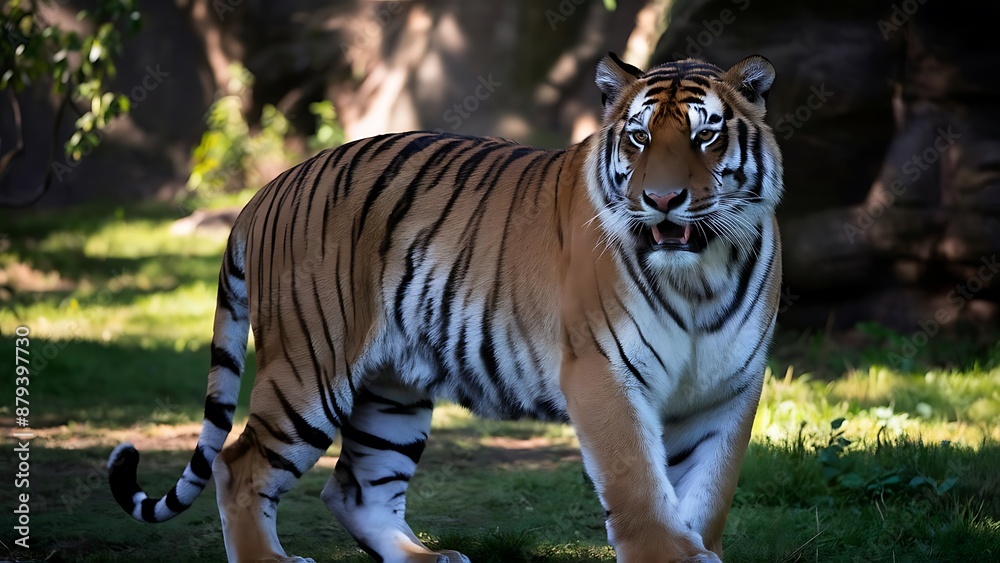 Fototapeta premium Great tiger male in the nature habitat wallpaper