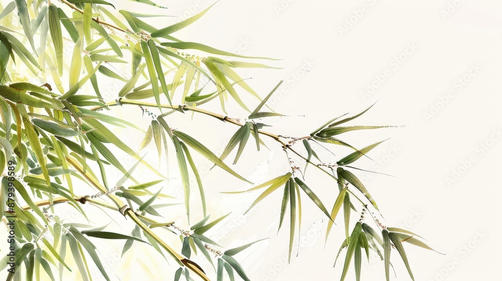 Oriental landscape with green bamboo trees. Oriental landscape with green bamboo trees.