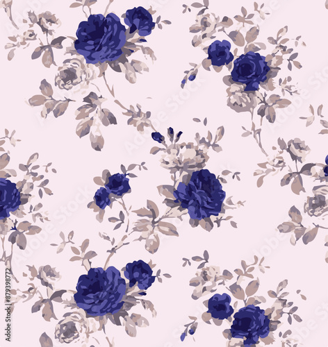 Vintage, Style,  Floral Pattern,Background, Spring Floral, Classic Dainty Floral, Seamless, Print, Design,