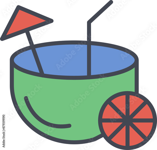 Coconut Drink Vector Icon