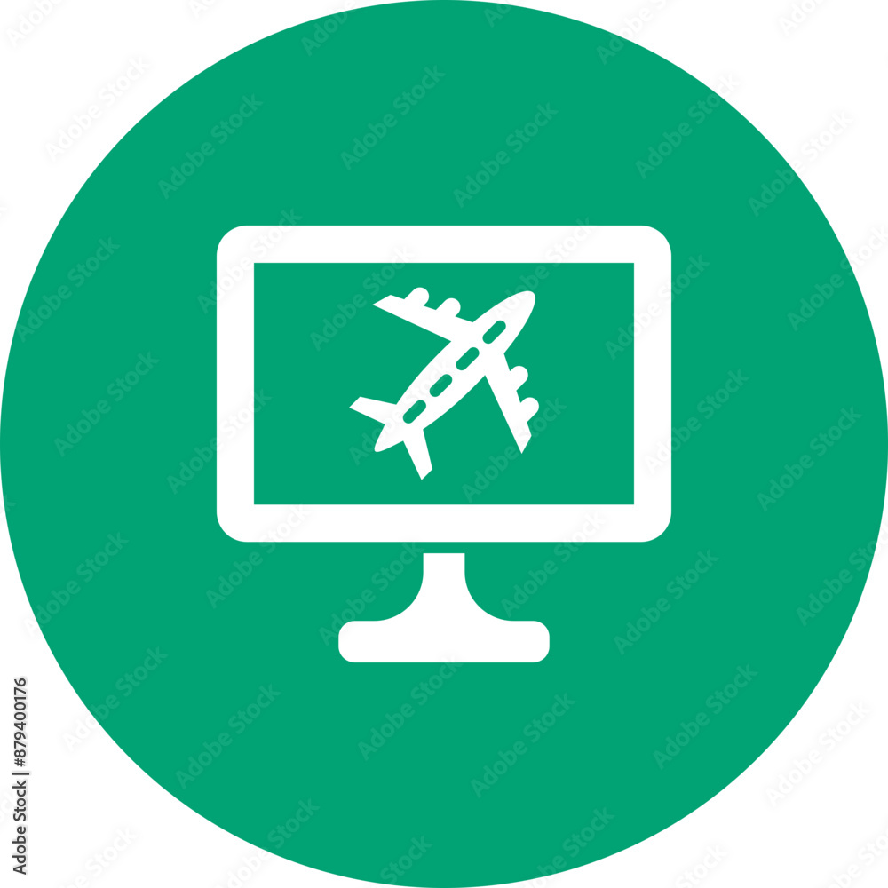 Fototapeta premium Flight Check In glyph circle icon
