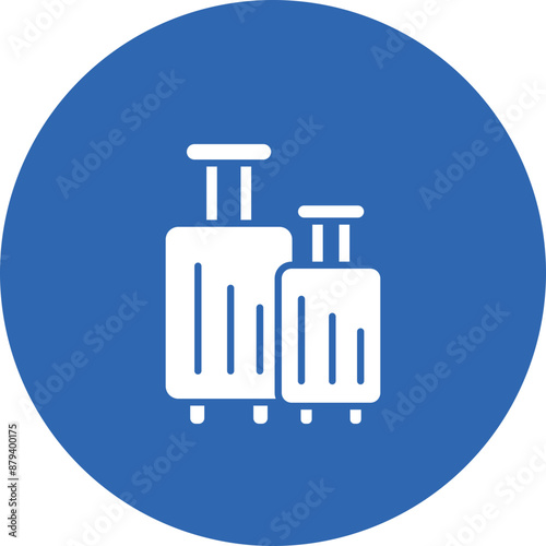 Luggage glyph circle icon