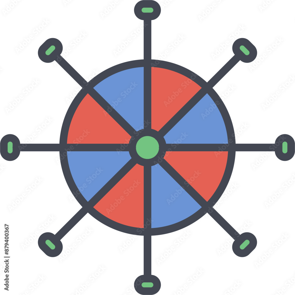 Ship Wheel Vector Icon Ship Wheel Vector Icon