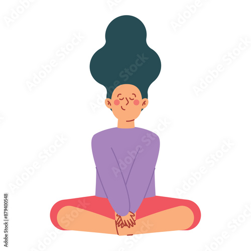 woman meditating sitting in lotus posture