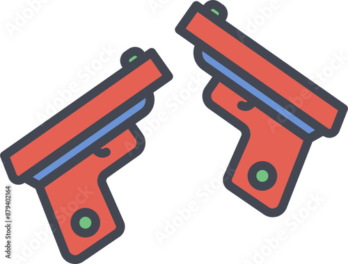 Two Guns Vector Icon