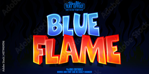 Flame editable text effect, customizable cartoon and fire 3d font style
