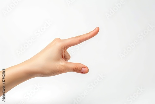 Hand measuring or holding an imaginary object in the air