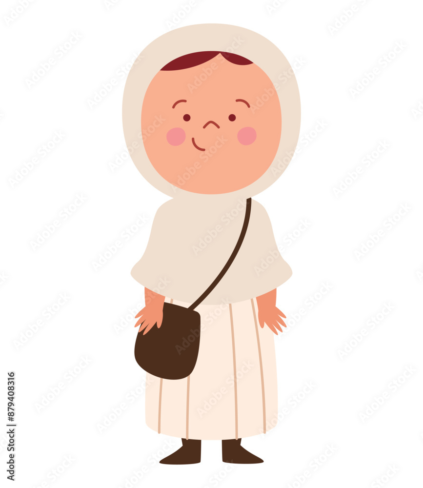 girl muslim worshiper wearing a white hijab girl muslim worshiper wearing a white hijab