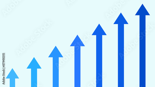 矢印 上向き 上がる 右肩上がり 素材 シンプル 抽象的 増加 アップ 伸びる 好調 成績 業績 学力 価格 物価 値上がり 売上 株価 資産 景気 発展 上達 16:9