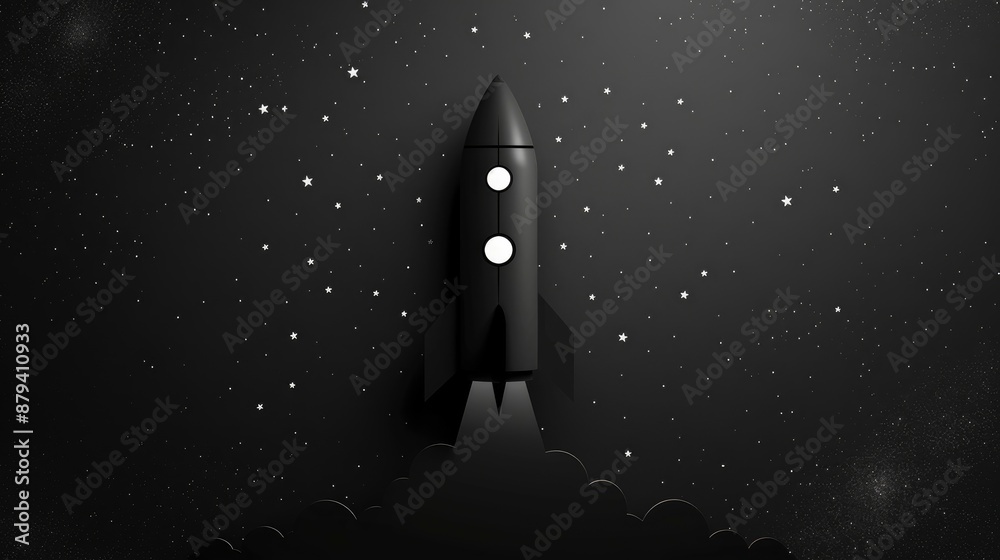 Minimalist logo featuring a rocket with a star shadow, use as space branding and marketing, clean lines, without any background elements, vector, Adobe Minimalist logo featuring a rocket with a star shadow, use as space branding and marketing, clean lines, without any background elements, vector, Adobe
