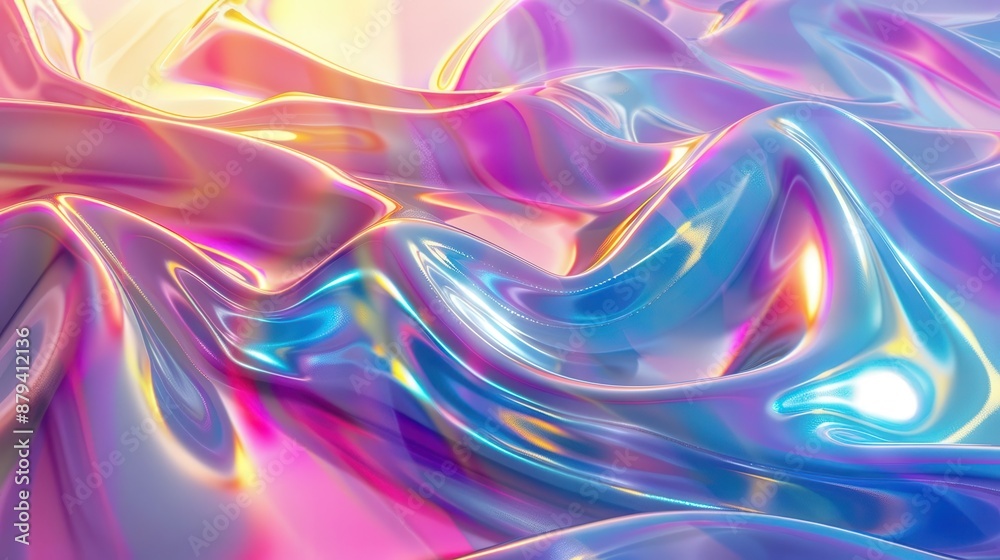 A holographic gradient with iridescent colors shifting and shimmering in the light A holographic gradient with iridescent colors shifting and shimmering in the light