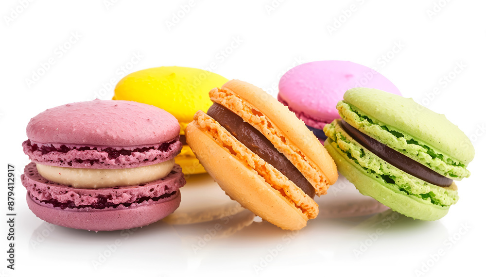 colorful macaroons isolated on white background colorful macaroons isolated on white background