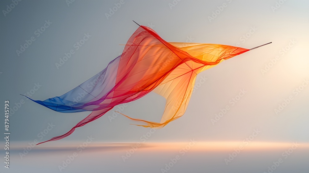 Obraz premium Medium Shot of Colorful Kite on White Backdrop