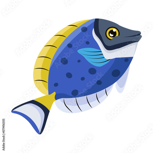 Blue tang icon designed in flat style  

