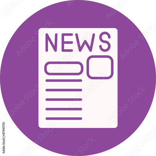 Newspaper glyph circle icon