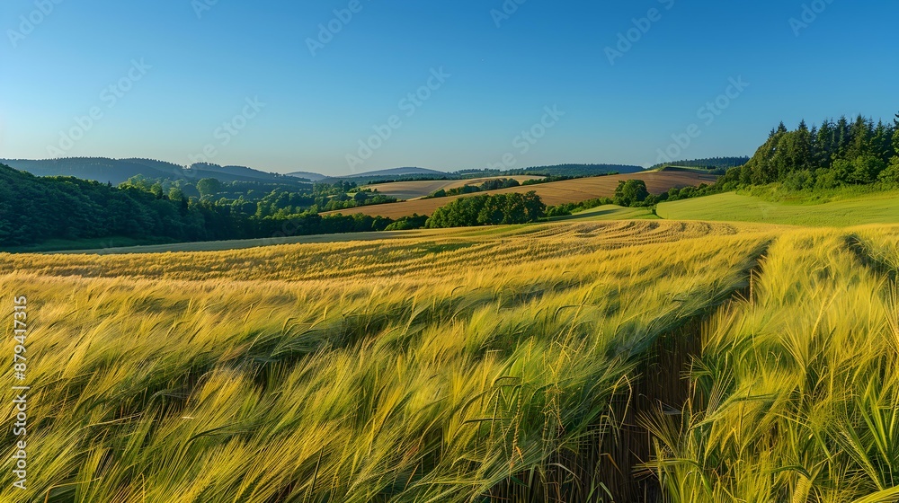 Fototapeta premium Fields of rye the golden ears of which