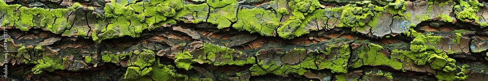 bark with moss close-up widescreen background. bark with moss close-up widescreen background.