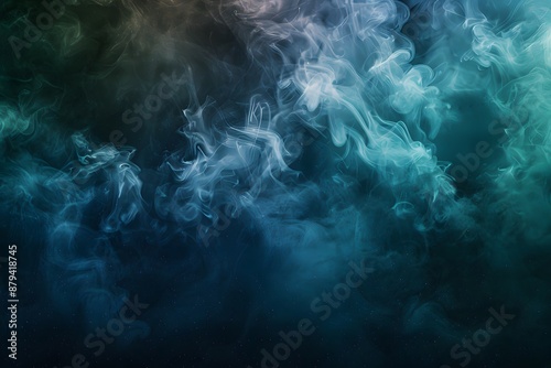 Ethereal Swirls of Colorful Smoke in a Dark Background