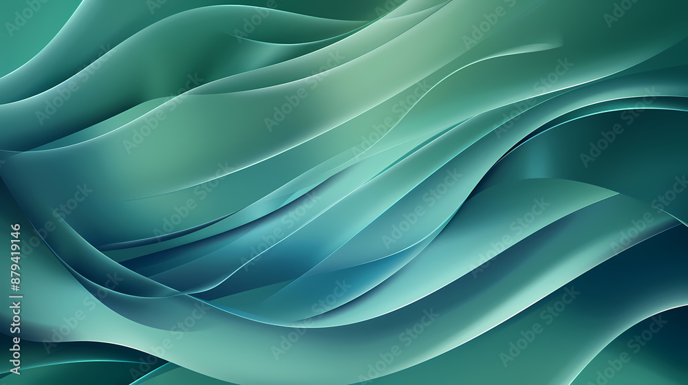 Abstract green and blue waves creating a serene and fluid design. Abstract green and blue waves creating a serene and fluid design.