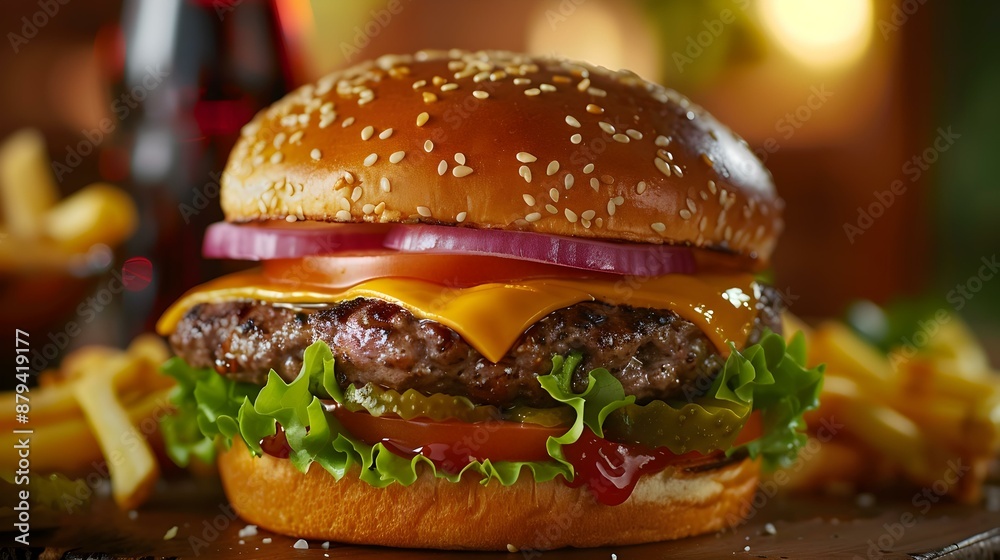 Burger juicy beef burger freshly grilled topped picture Burger juicy beef burger freshly grilled topped picture