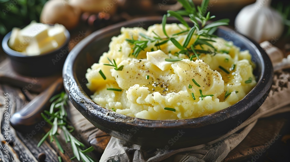 Mashed potatoes with herbs are tender and airy Mashed potatoes with herbs are tender and airy