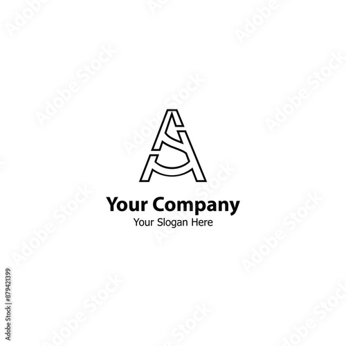 AS Monogram logo design, ideal for your brand identity AS Company.