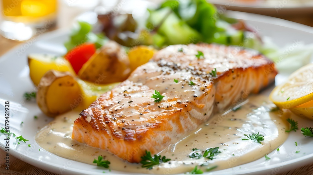 Creamy salmon fresh and flavorful salmon cooked picture Creamy salmon fresh and flavorful salmon cooked picture
