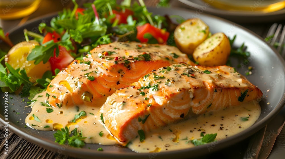 Creamy salmon fresh and flavorful salmon cooked img Creamy salmon fresh and flavorful salmon cooked img
