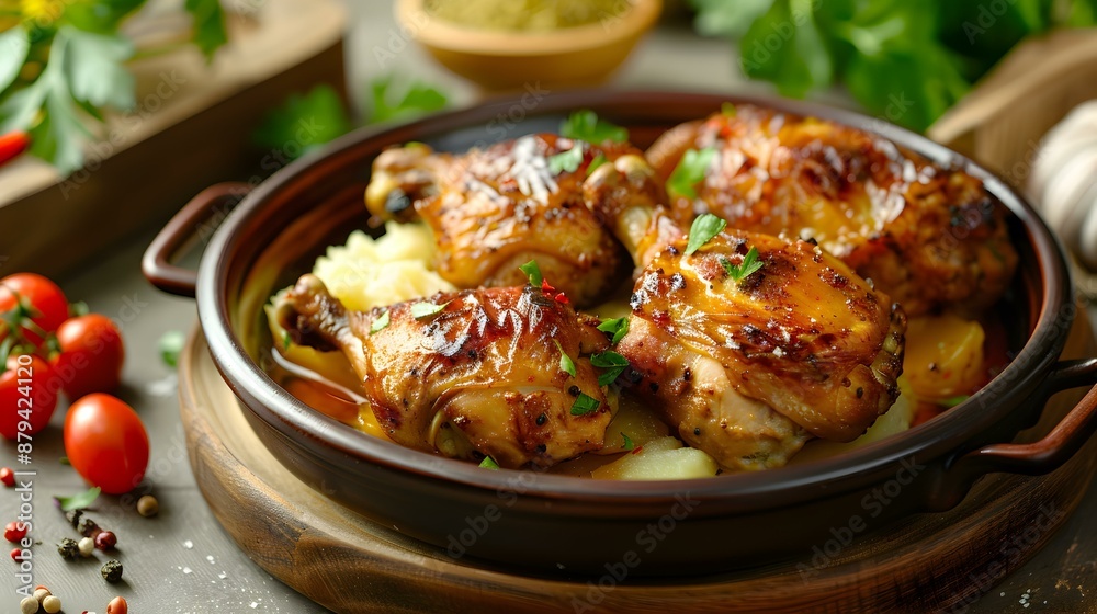 Pollo al ajo chicken with garlic fried until image Pollo al ajo chicken with garlic fried until image
