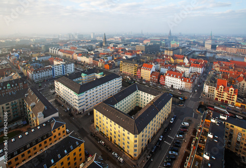 Obraz na płótnie Aerial view of the skyline of Copenhagen, Denmark w salonie