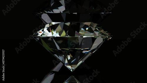 Diamonds on reflective background, A large perfect cut diamond