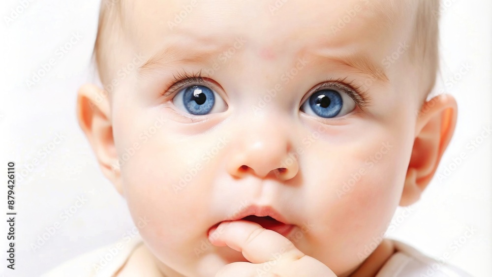 Close-up profile of a child with bright blue eyes. Close-up profile of a child with bright blue eyes.