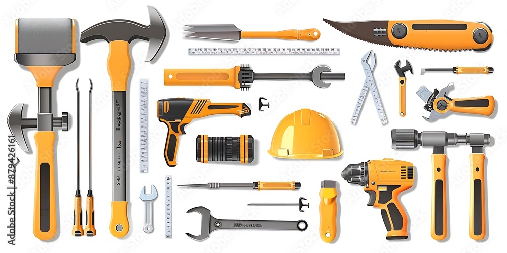 Illustration of Tools, Construction Tools, Hand Tools, Tools and Equipment, DIY Tools, Tools Collection, Set of Tools, Tools Icon Illustration of Tools, Construction Tools, Hand Tools, Tools and Equipment, DIY Tools, Tools Collection, Set of Tools, Tools Icon