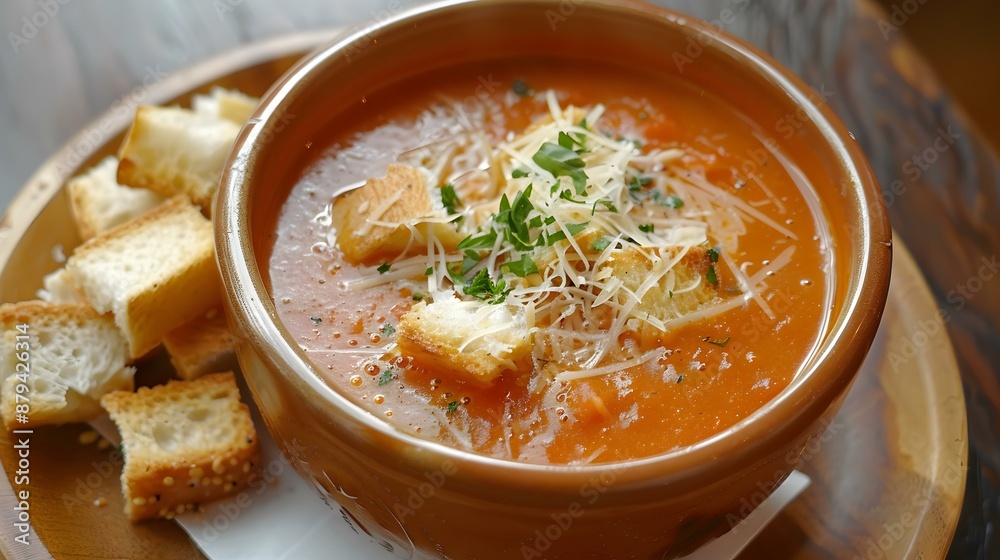 Tomato basil soup is a thick and flavorful picture Tomato basil soup is a thick and flavorful picture