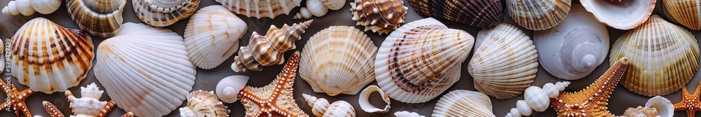 Obraz premium seashells widescreen background.