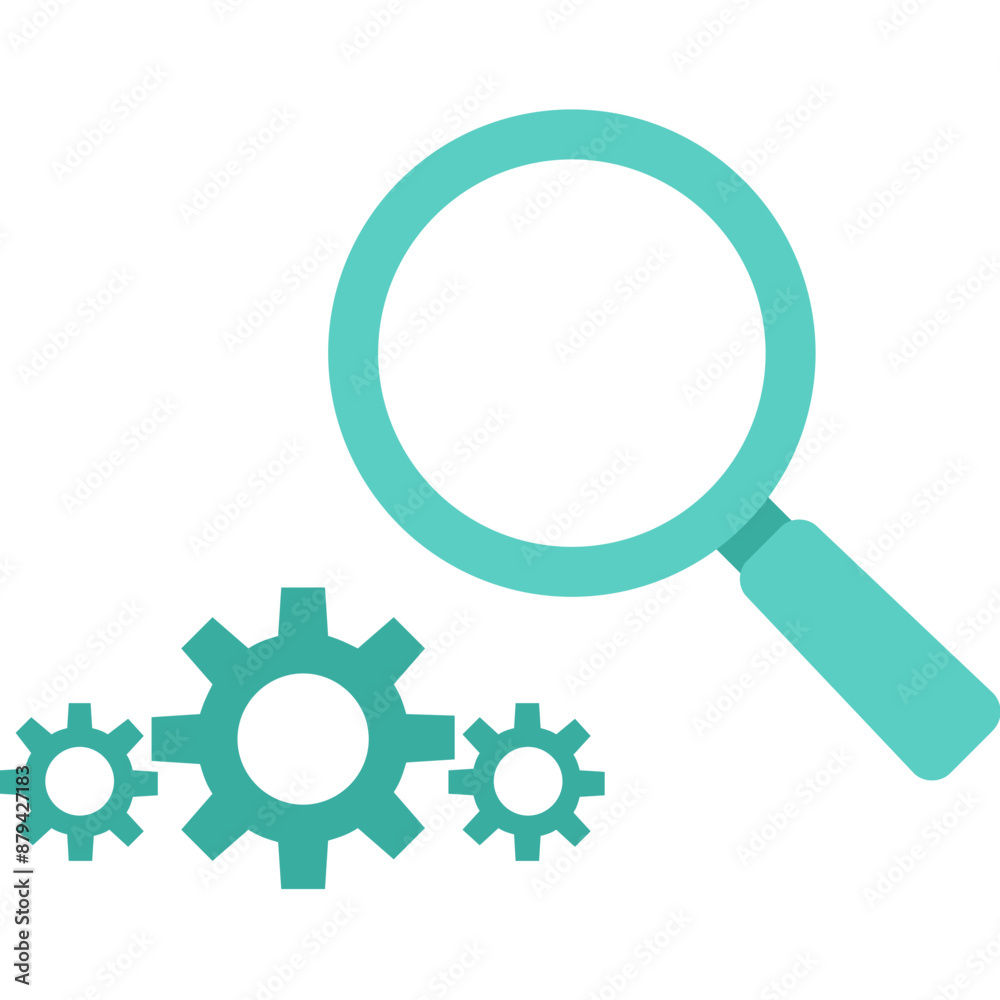 Search Settings vector icon in flat style Search Settings vector icon in flat style