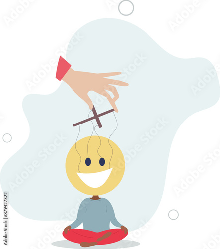 Control emotion or expression, emotional intelligence manage positive way to solve problem and conflict concept.flat design.illustration with people.