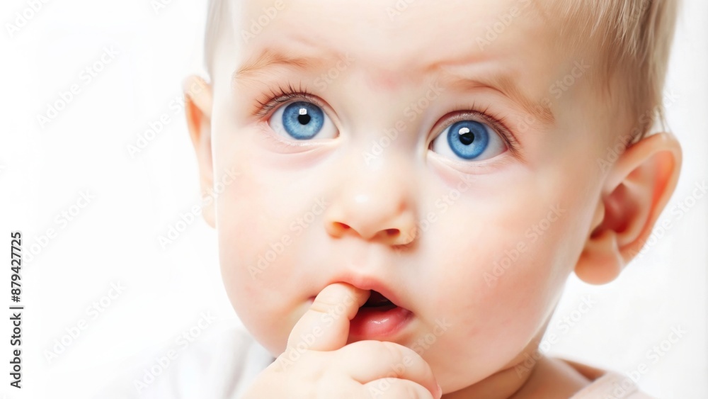 Close-up profile of a child with bright blue eyes. Close-up profile of a child with bright blue eyes.