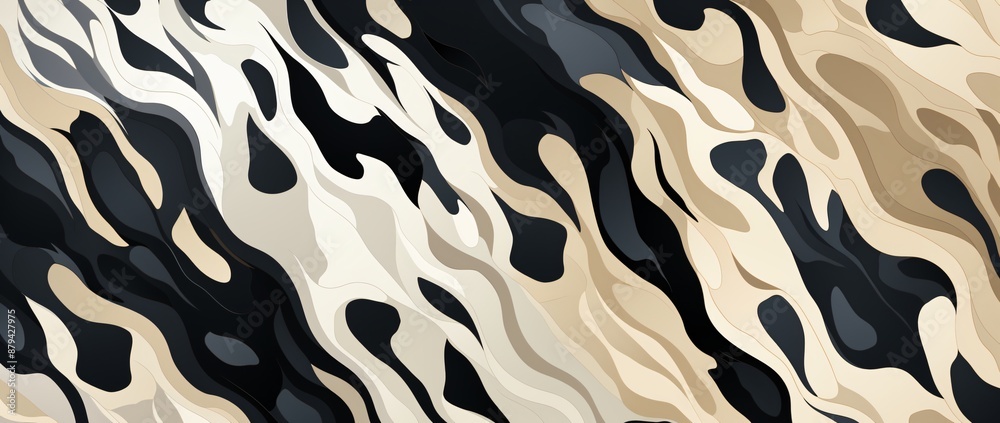 seamless pattern of cow skin, animal print texture, black and white patches background, wallpaper .

