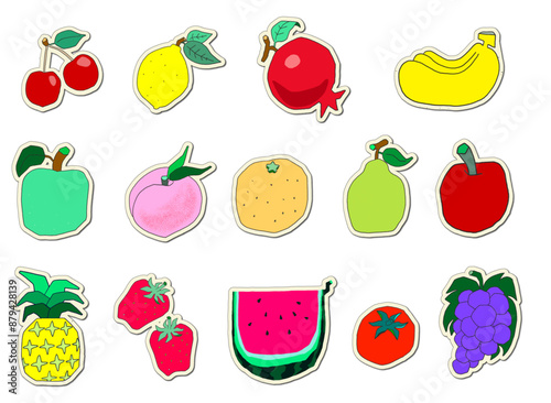 fresh organic tropical fruit vector set 