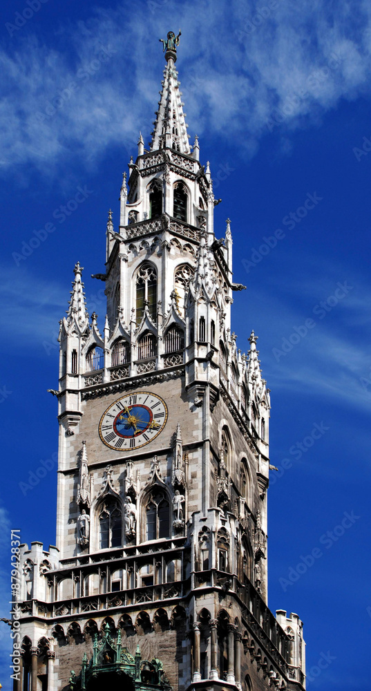 Munich,Bavaria,Germany. Tower of the Munich town hall. Munich,Bavaria,Germany. Tower of the Munich town hall.