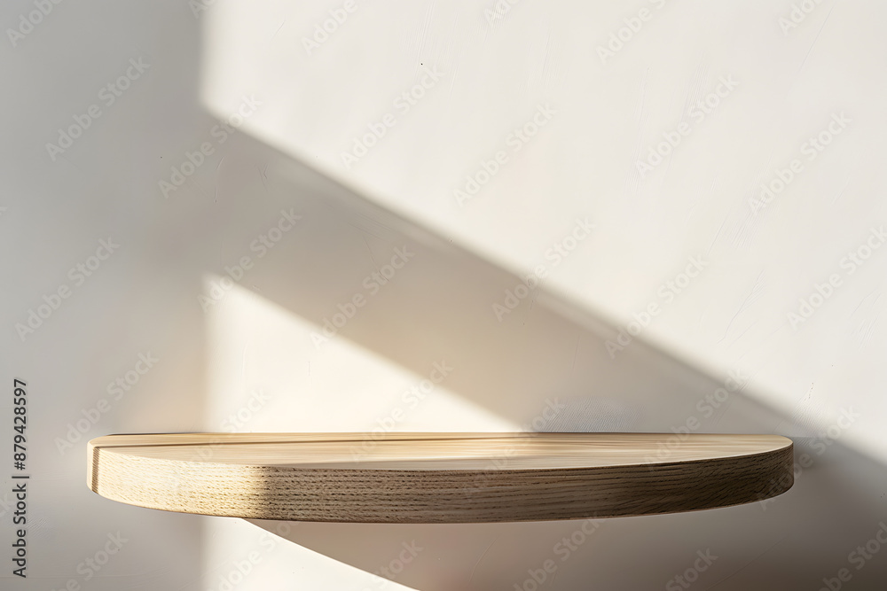 Empty Minimal Natural Wooden Table Counter Podium