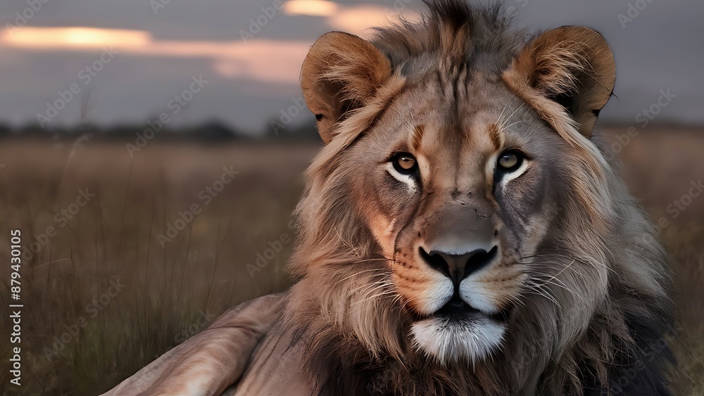 Obraz premium Portrait of African Lion Wallpaper